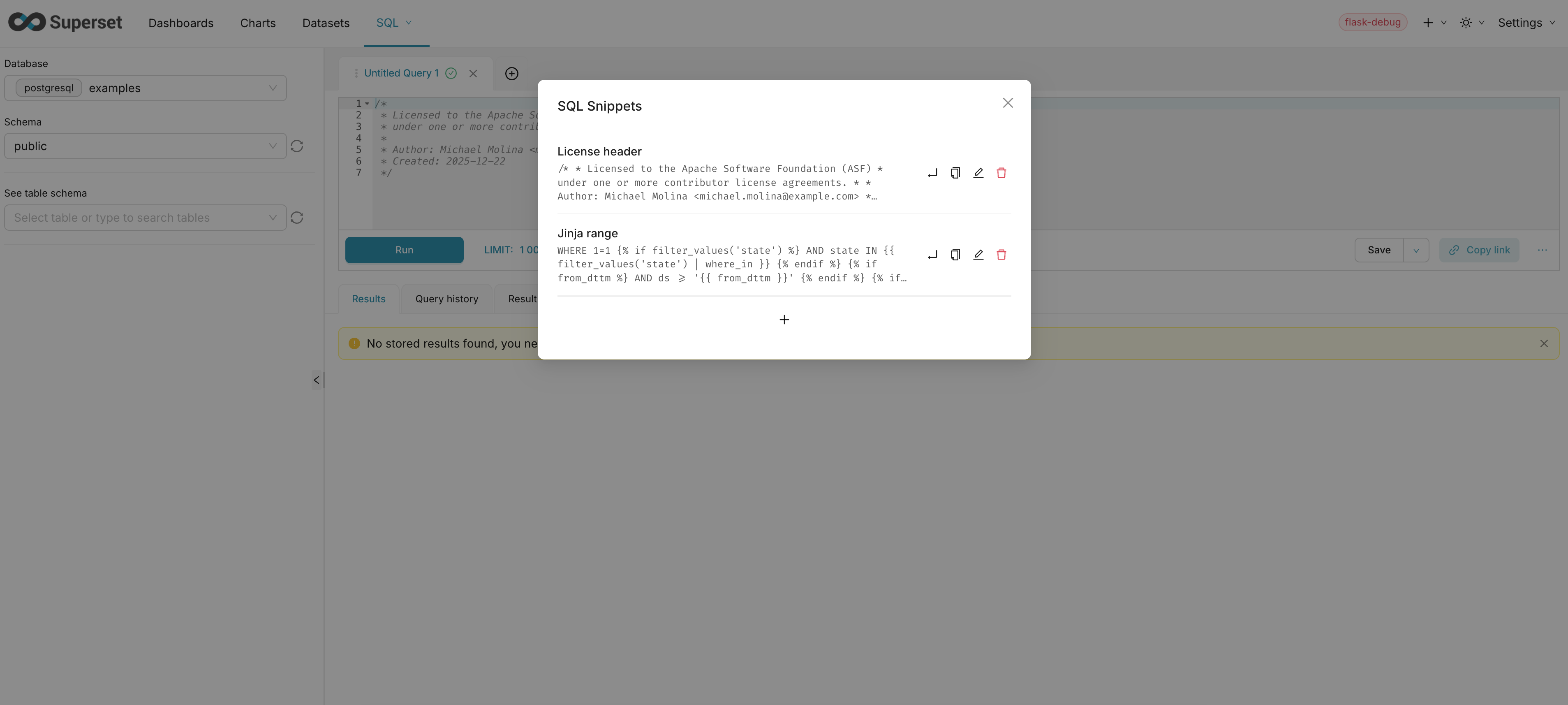 SQL Snippets